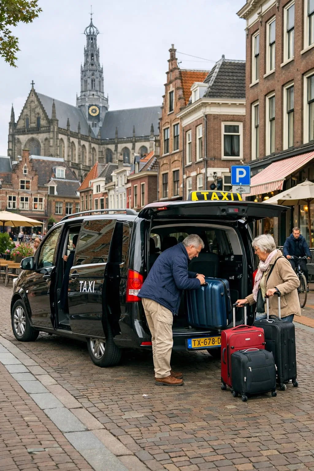 Mercedes Vito nachtaxi op de Grote Markt Haarlem