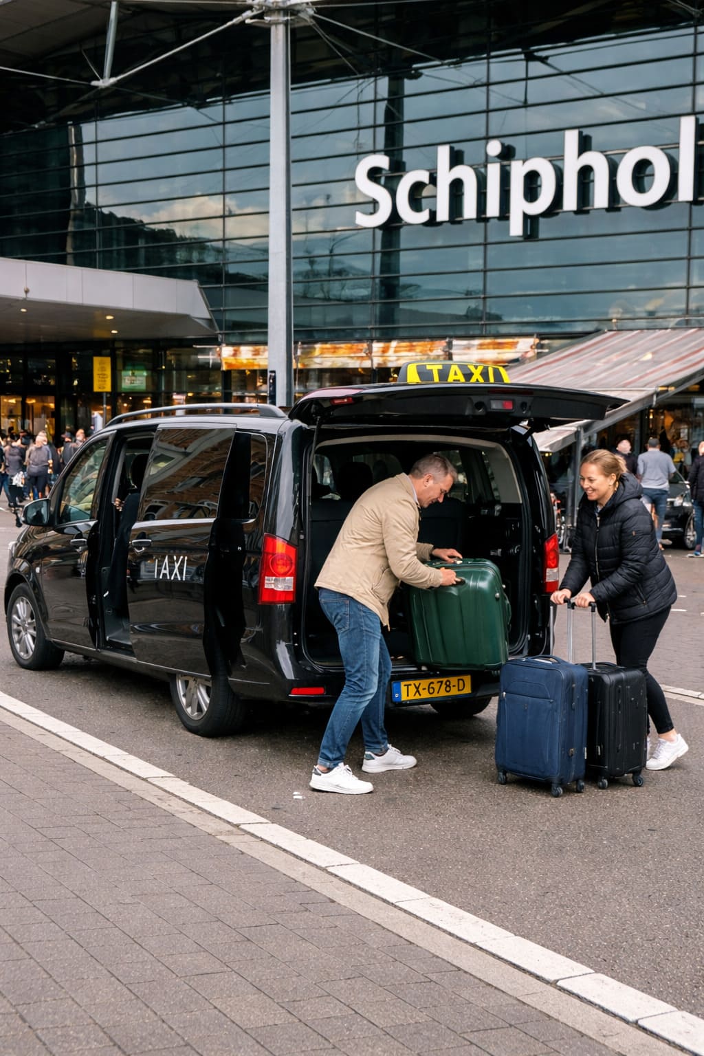 Bagage laden bij Schiphol — HaarlemCabTaxi